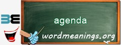 WordMeaning blackboard for agenda